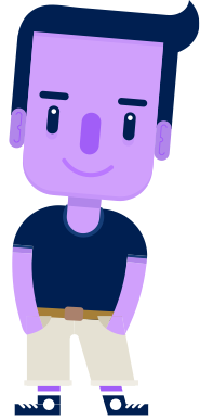 Purple boy cartoon