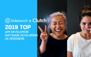 photos of Sidebench design team with Clutch Top App Developer Top Software Developer and Top UX Designer 2019 text